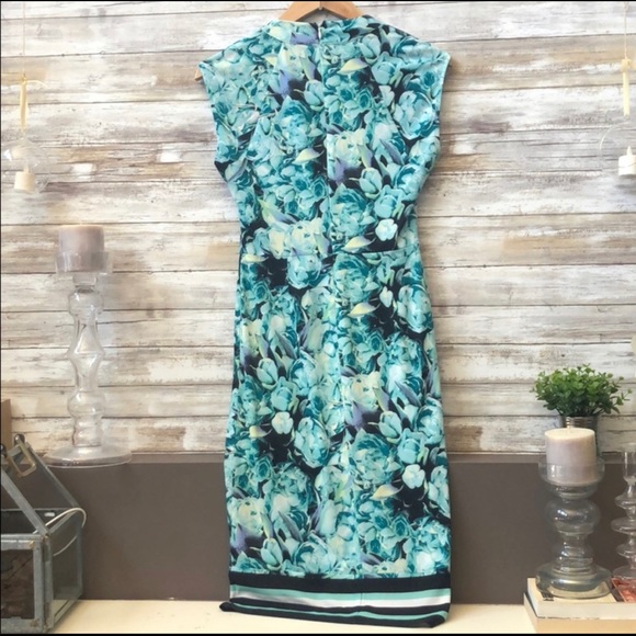 Beige by eci floral keyhole neck stretchy dress 4 - Picture 2 of 7